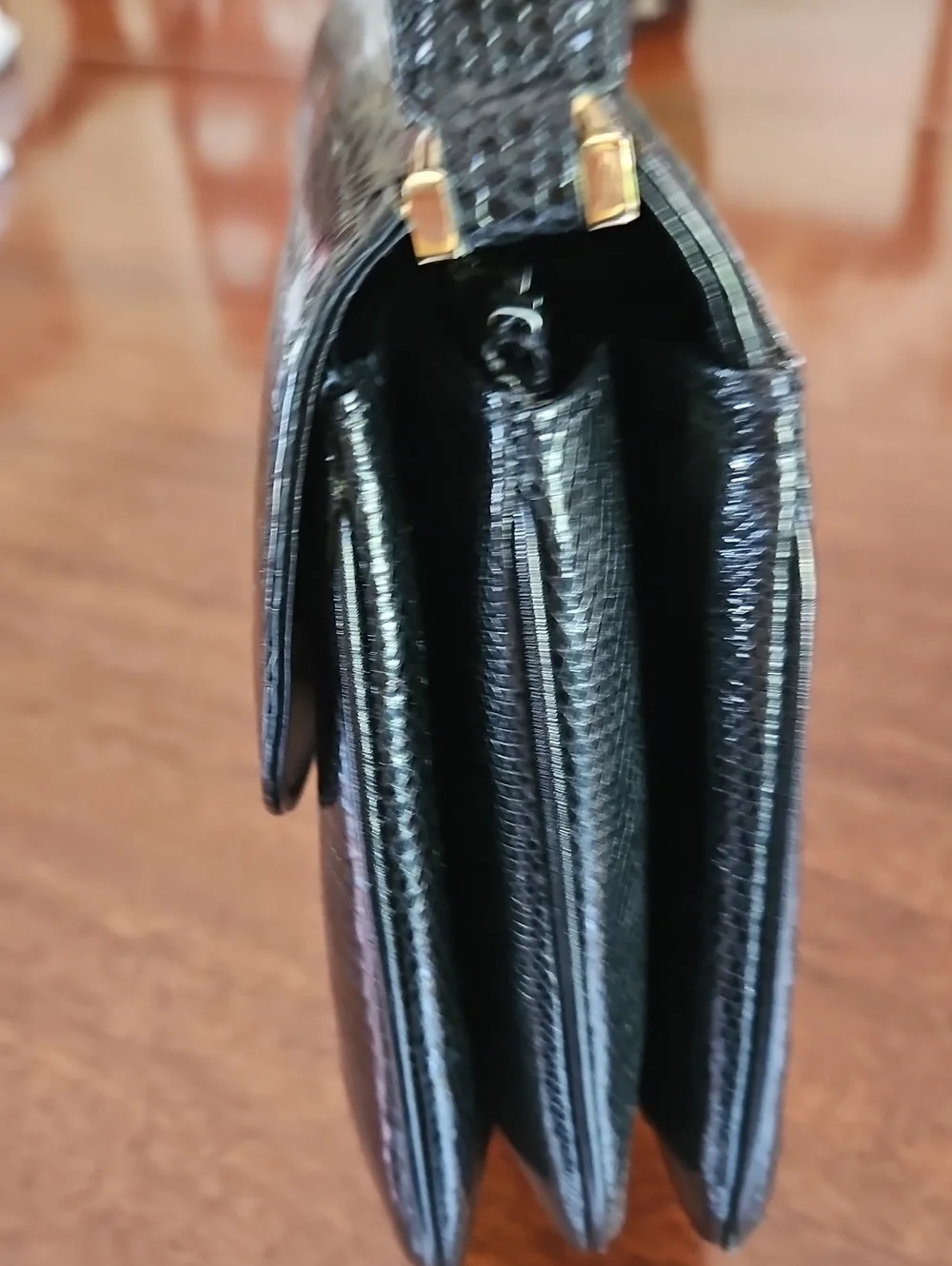 Vintage 1960's Koret Lizard Pattern Leather Handbag